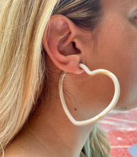 Load image into Gallery viewer, White Marble Heart Earrings
